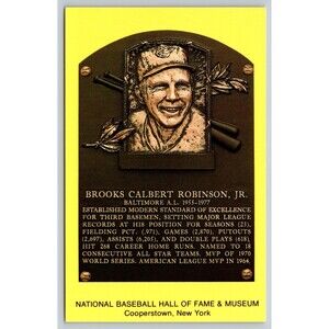 Postcard New York Cooperstown Baseball HOF Brooks Calbert Robinson Jr c1970s NY